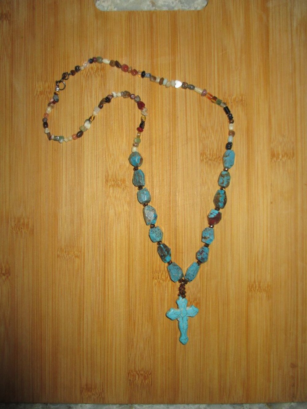 MULTI BEADED necklace with cross